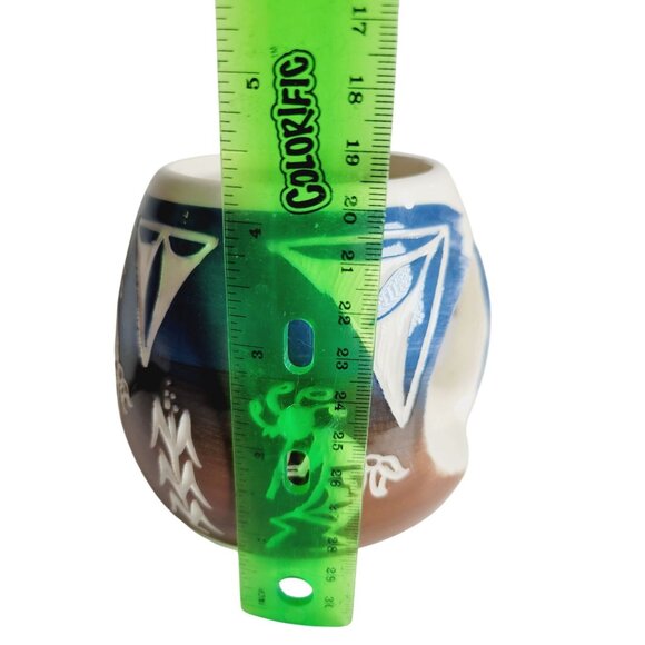 Kokopelli Mug Native American Stoneware Coffee Tea Blue Brown Southwestern - Picture 9 of 9